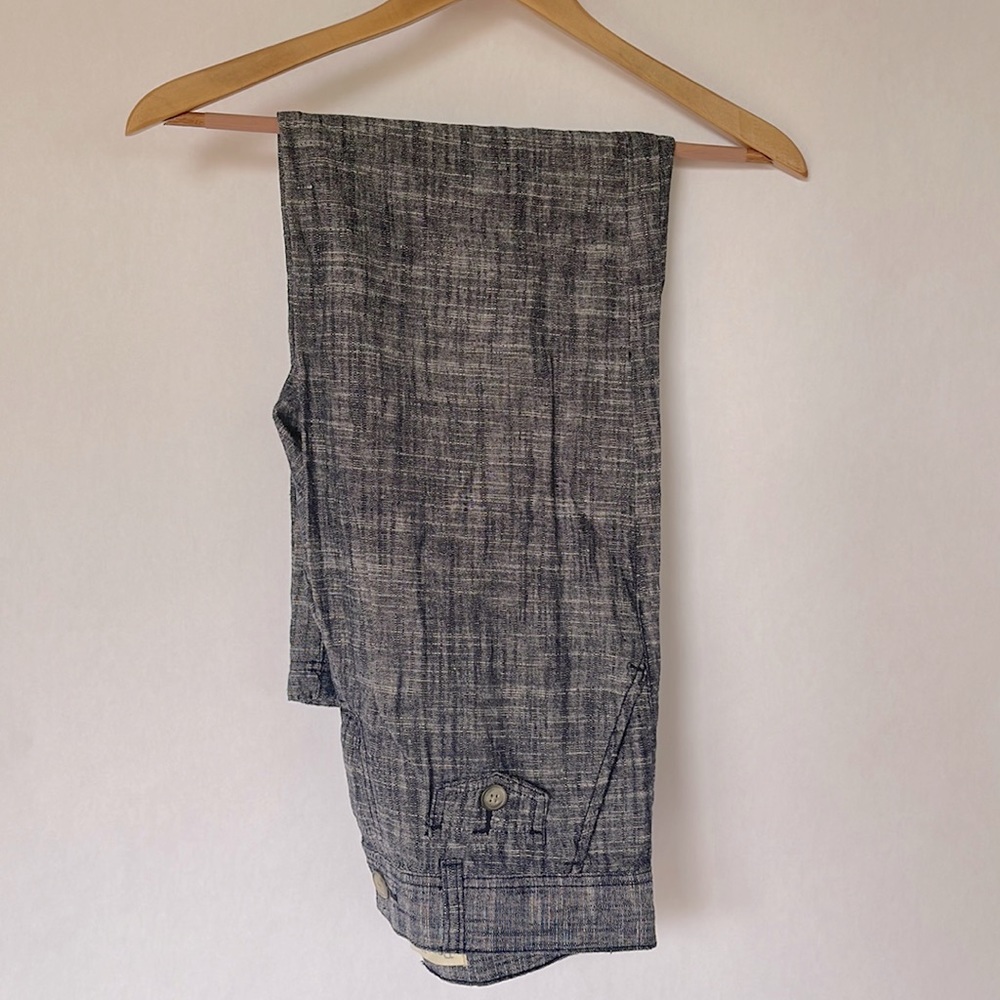 Navy Heather Linen Pants